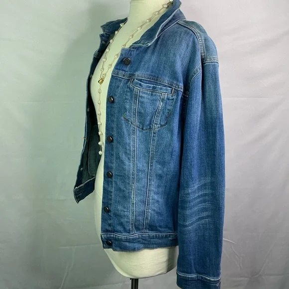 Anthropologie Size‎ XS Pilcro Amore Blue Embroidered Jean Jacket - Picture 7 of 9